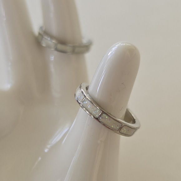 🤍 Opalite Hoop Earrings - Picture 2 of 5